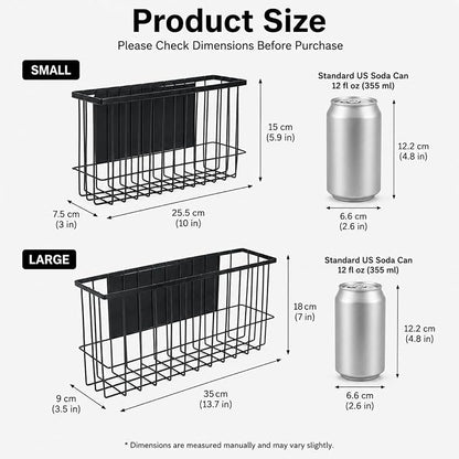 2 Pack Magnetic Aluminum Foil and Plastic Wrap Organizer,Wall Mounted Cabinet Door Organizer,Kitchen Pantry Organizers and Storage,Wrapping Paper Shelf for Sandwich, Freezer, Ziplock Bag, Black