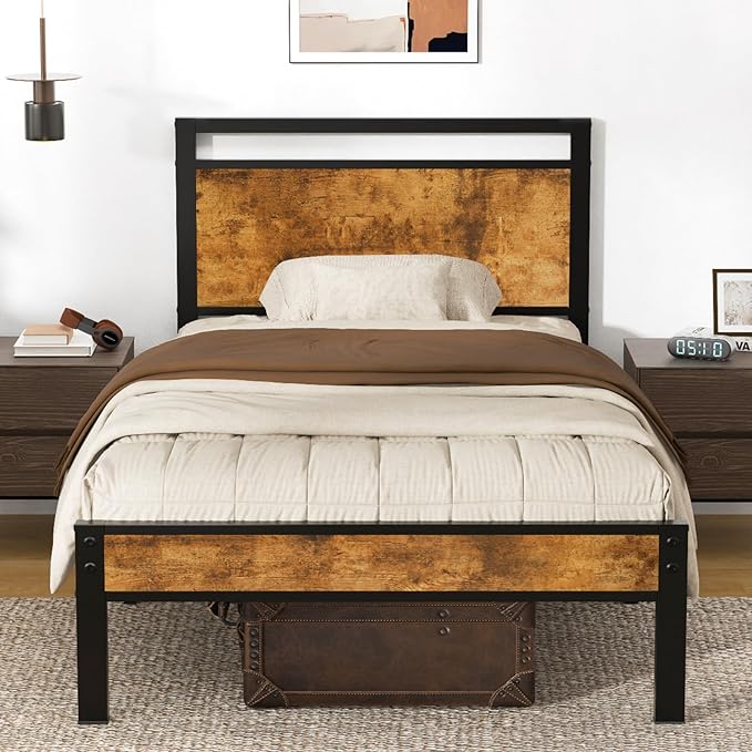 Z-hom Upgraded Twin Bed Frames, Heavy Duty Metal Sturdy Bed Frame Twin Size