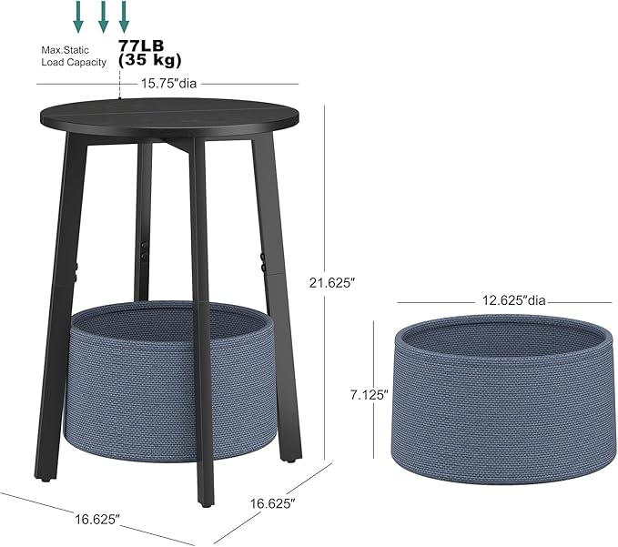 sthmec Small Round Side End Table