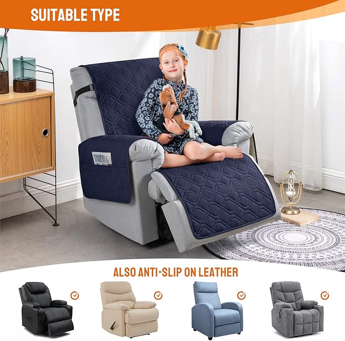 VANSOFY 100% Waterproof Recliner Chair Covers, Recliner Cover Non-Slip Dog
