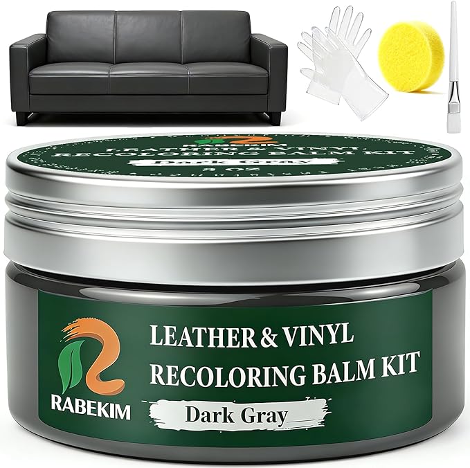 Dark Gray Leather Repair Kit, Leather Recoloring Balm – Restore & Repair Faded