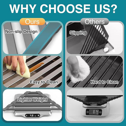Corner Sink Drying Rack, Heat Resistant Roll Up Mat