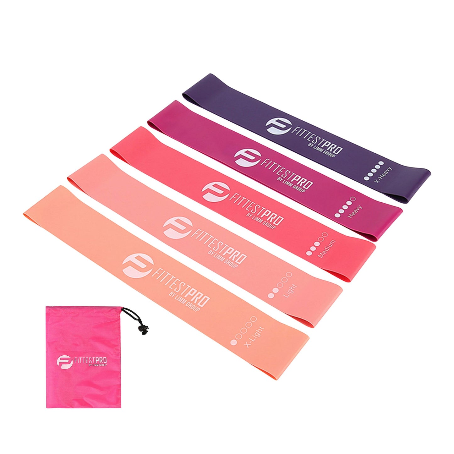 Fittest Pro by Limm Resistance Bands for Legs and Butt, Fabric Exercise Loop Bands Yoga, Pilates, Rehab, Fitness and Home Workout, Strength Bands for Booty