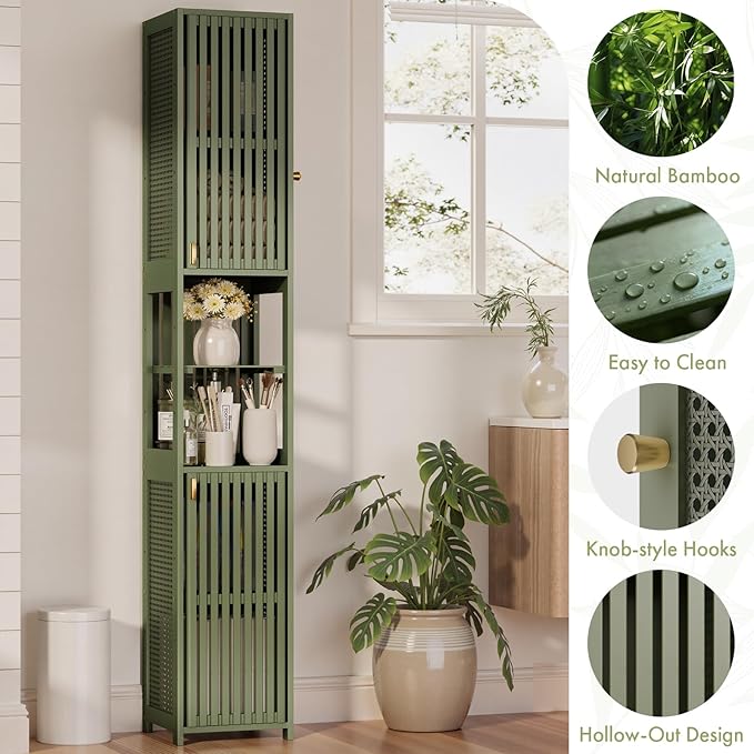 Amazer Tall Bathroom Storage Cabinet 70'', Freestanding Cabinet Storage