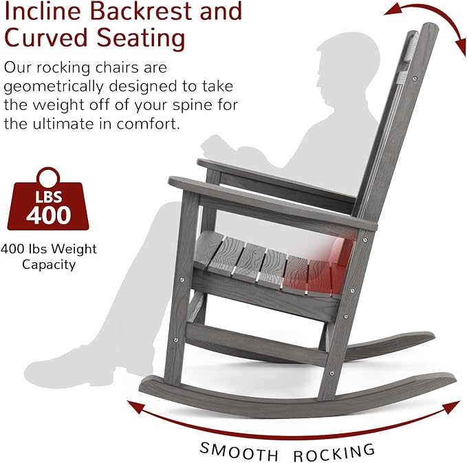 Stoog All-Weather Outdoor & Indoor Rocking Chairs Set of 2