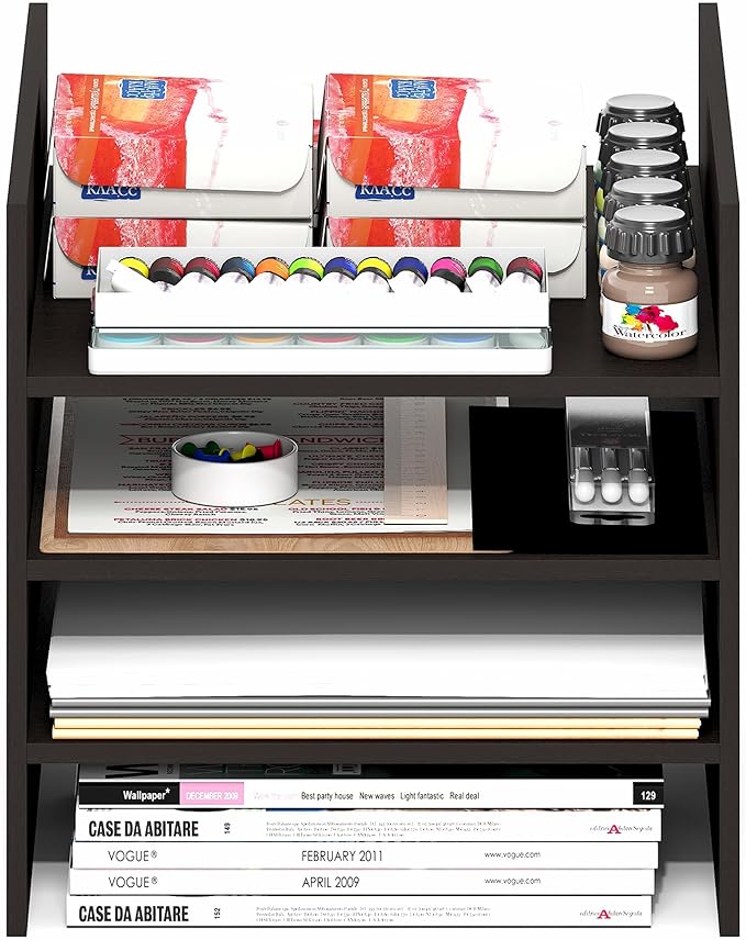 Furinno Cubicle Cube Insert, 3-Shelf Cube Organizer, 3-Tier Shelf Accessory
