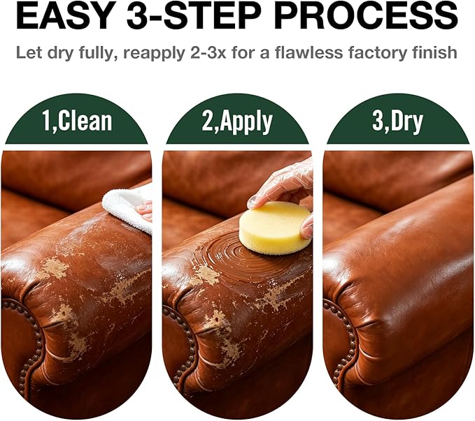 Medium Brown Leather Repair Kit, Leather Recoloring Balm – Restore & Repair
