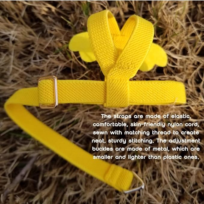 Adjustable Bird Harness with Elastic Leash, Pet Parrot Harness and Leash, Adjustable Training Design Anti-Bite, Bird Nylon Rope with Cute Wing for Conure (Beige,L)