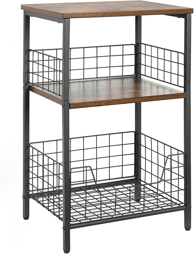 X-cosrack Side Table, Small End Table Record Player Stand