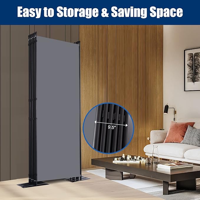 Room Divider 6FT Portable Room Dividers and Folding Privacy Screens, 6 Panel
