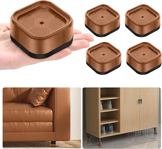 shouwuhho 4 Pack Furniture Risers Adjustable Bed Risers Heavy Duty Lifts Height
