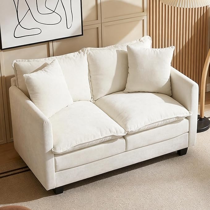 Loveseat Sofa, Comfy Chenille Small Couch