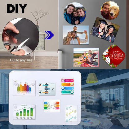 45 Pieces Picture Magnetic Sheets (8X10),Cuttable Photo Magnet Sheets with Adhesive Backing for Home/Classroom/Office/Business