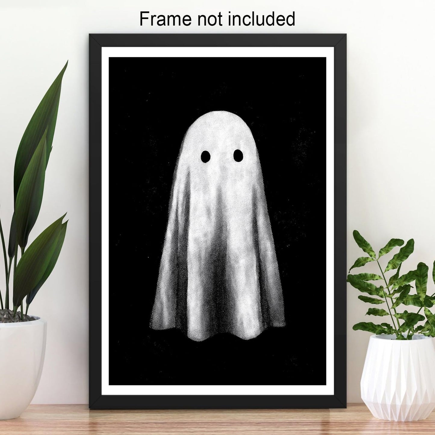 Halloween Canvas Wall Art Ghost Poster Black and White Print Gothic Dark Academia Wall Decor Halloween Decor Retro Spooky Aesthetic16x24in Unframed