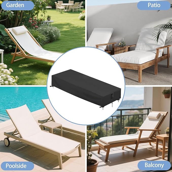 Chaise Lounge Covers, 2 Pack Waterproof Outdoor Lounge Chair Covers