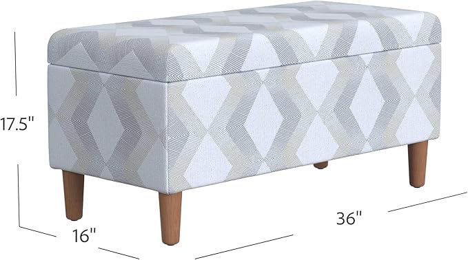HomePop Malmo Decorative Storage Bench -Natural Woven Geo