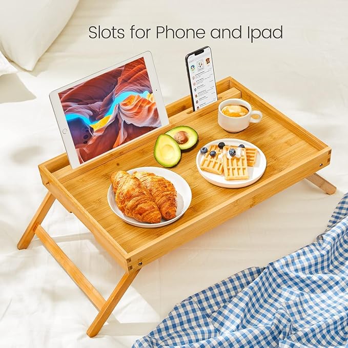 Bamboo Bed Tray Table, Large Breakfast Tray