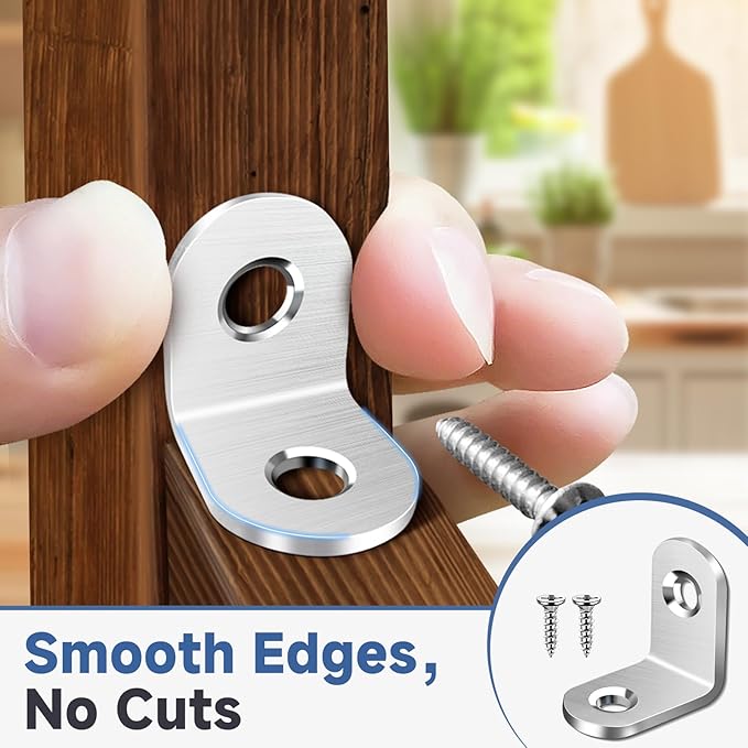 40PCS L Bracket Corner Brace Sets, Stainless Steel L Brackets