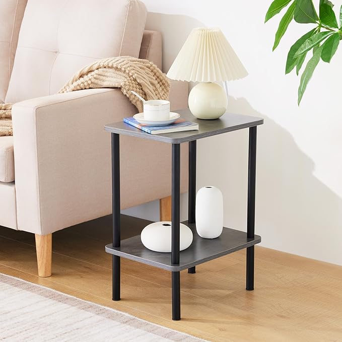Apicizon 2 Tier End Table Set of 2, Boho Side Table