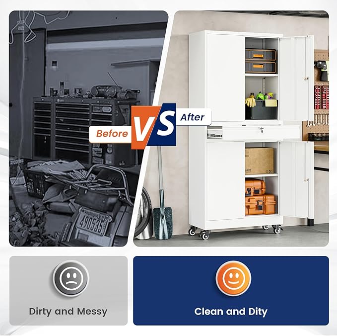 Yizosh Metal Garage Storage Cabinet