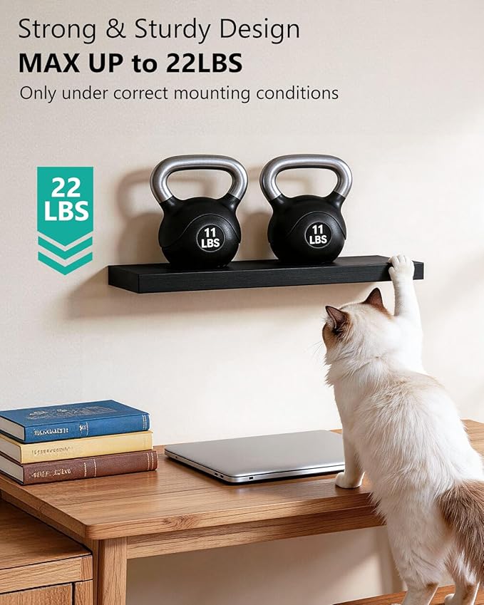 WALI Floating Shelves for Wall, 3 Tier Bathroom Storage Shelf Over Toilet