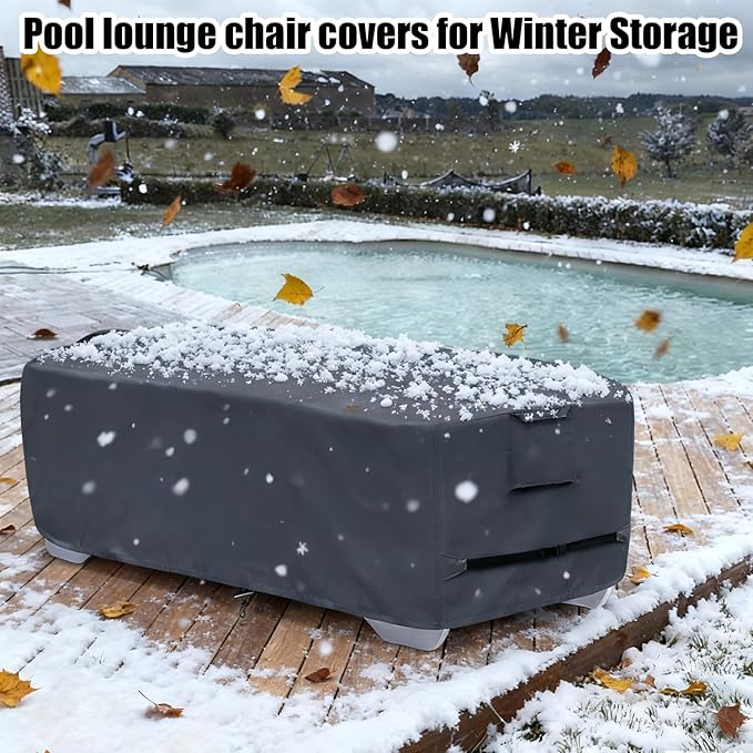 Stackable Chaise Lounge Covers for 2-3 Stackable Patio Lounge Chair, 600D