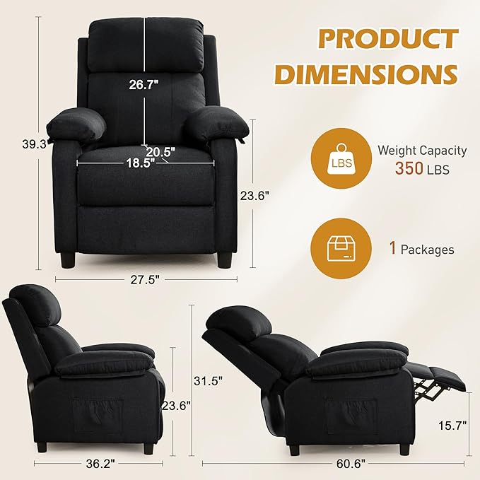 Korser Recliner Chair, Living Room Chairs