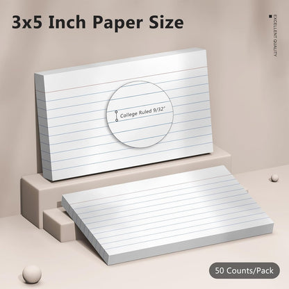 600 Count Index Cards 3 x 5 Inch Colored Lined Flash Cards Ideal for Studying and To-do-List, Portable Note Cards Taking for Students and Teachers, Flash Card Styled for Home, Office or School Use