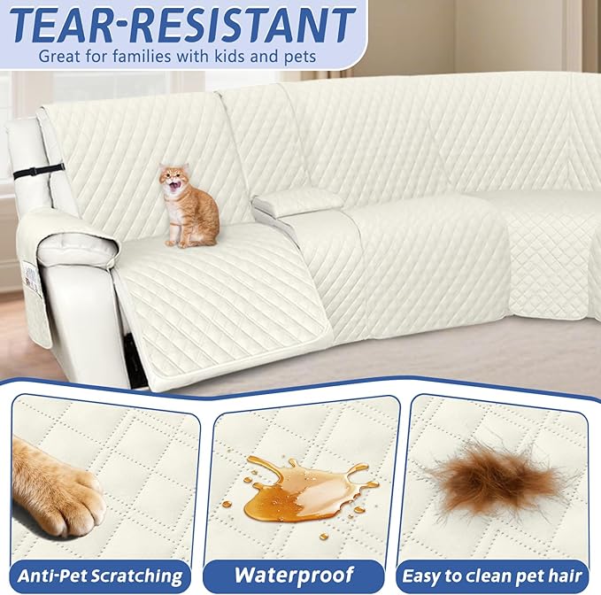 Arfntevss Recliner Sectional Couch Covers 1OO% Waterproof L Shape Sofa Cover