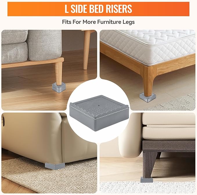 shouwuhho Furniture Risers, 4 Pack Bed Risers