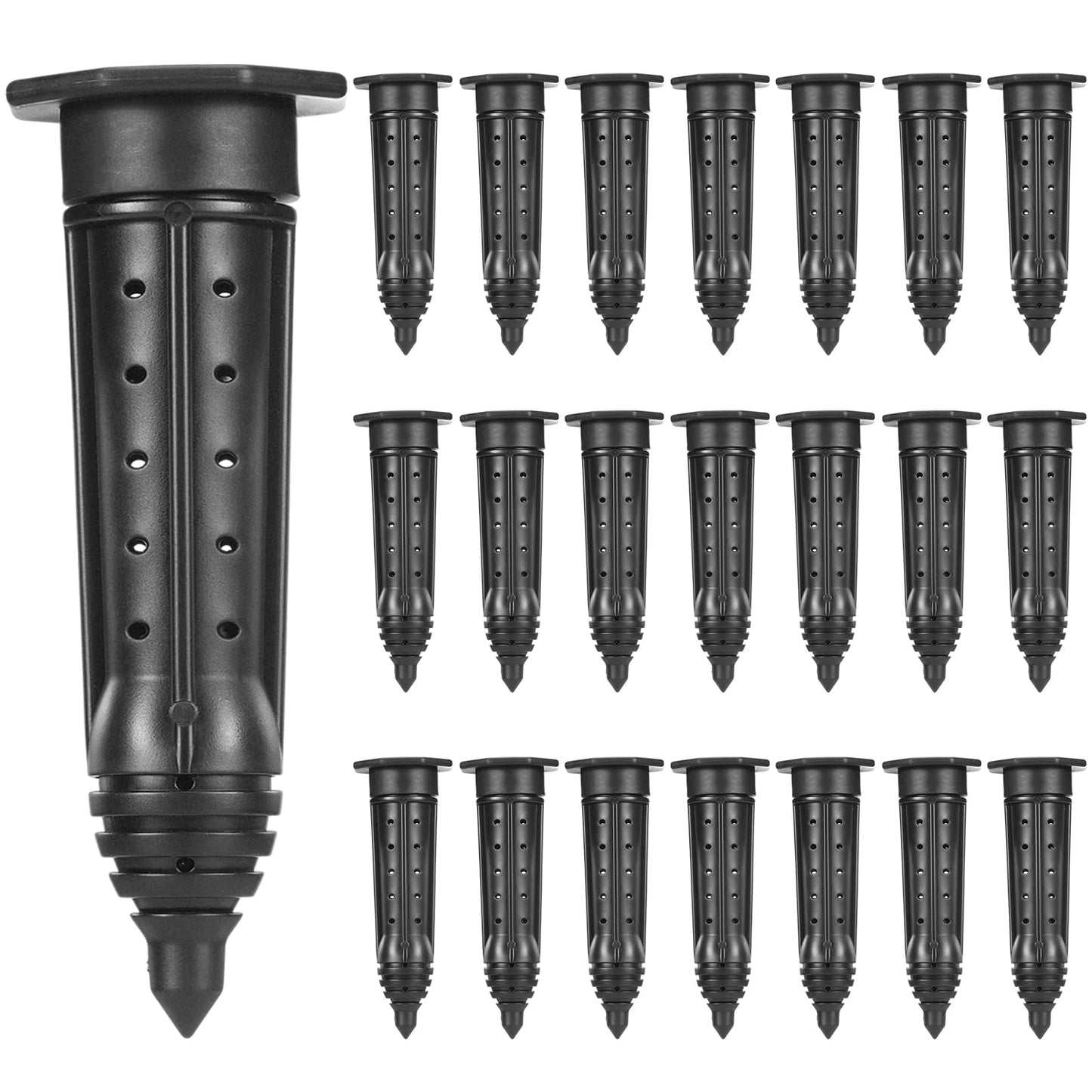 Briwooody 25 Pack Garden Watering Stake Large UV-Protected ABS Plastic Deep Root Irrigation Spike for Trees, Shrubs, Bushes, Shrubs, Flowers, Fruits, Vegetables, Potted Plants (8 Inch)