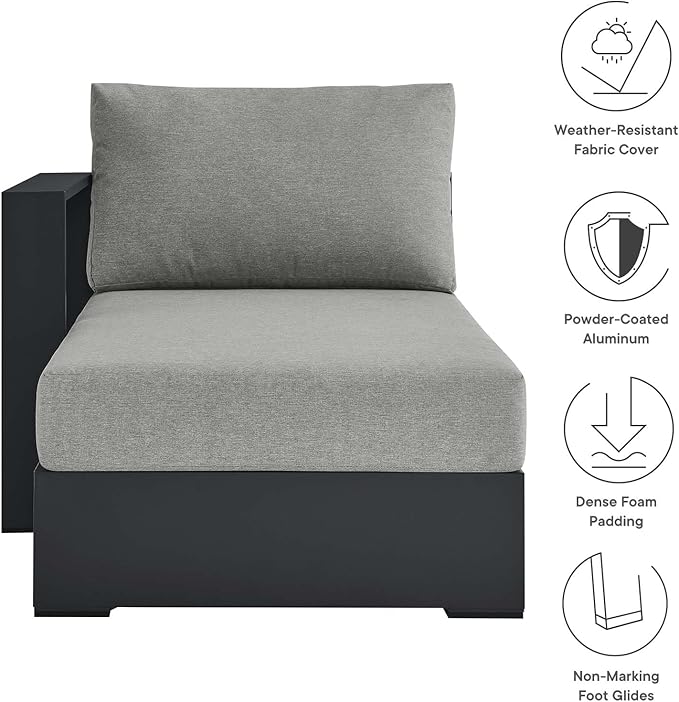 Modway Tahoe Aluminum Outdoor Chaise Lounge Gray