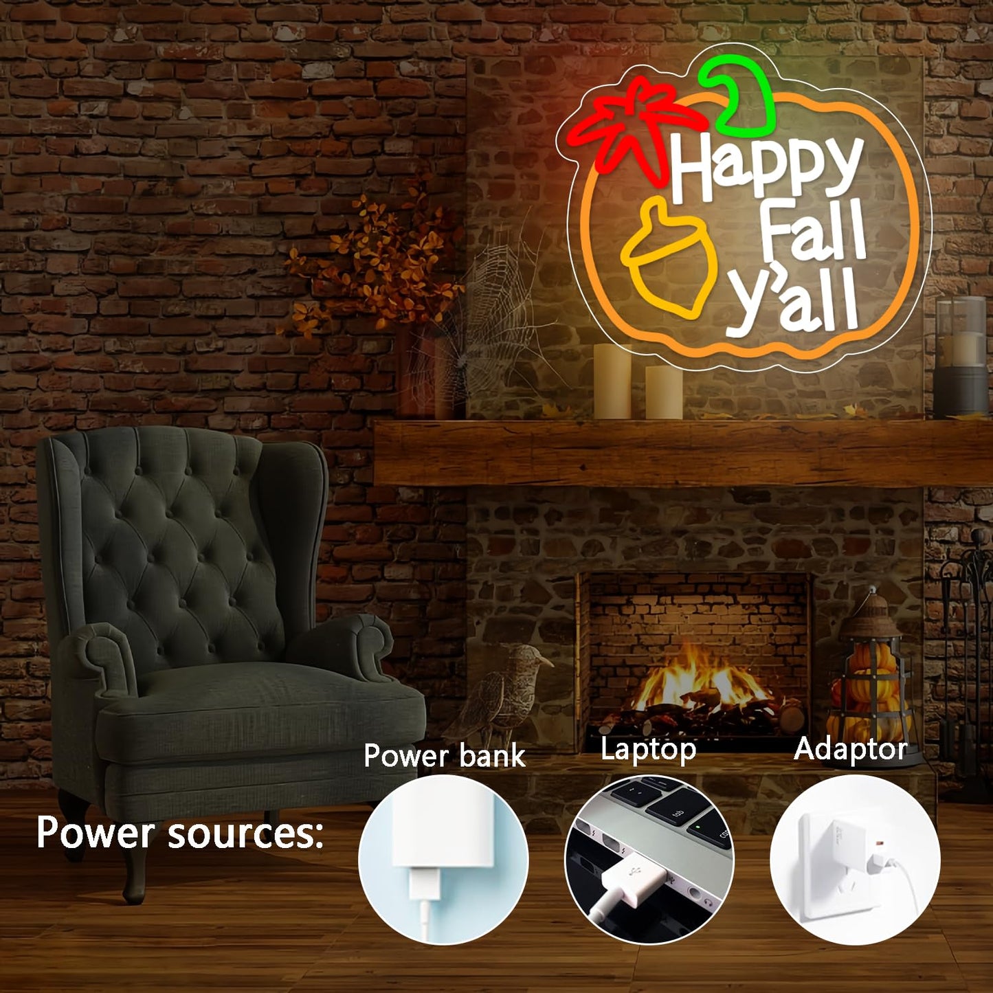 Happy Fall Y'all Neon Sign,Thanksgiving Pumpkin Neon Sign Thanksgiving LED Neon Light Sign Thanksgiving Decorations for Autumn Room Bedroom Table Wall Decor Kids Holiday Gift USB Powered