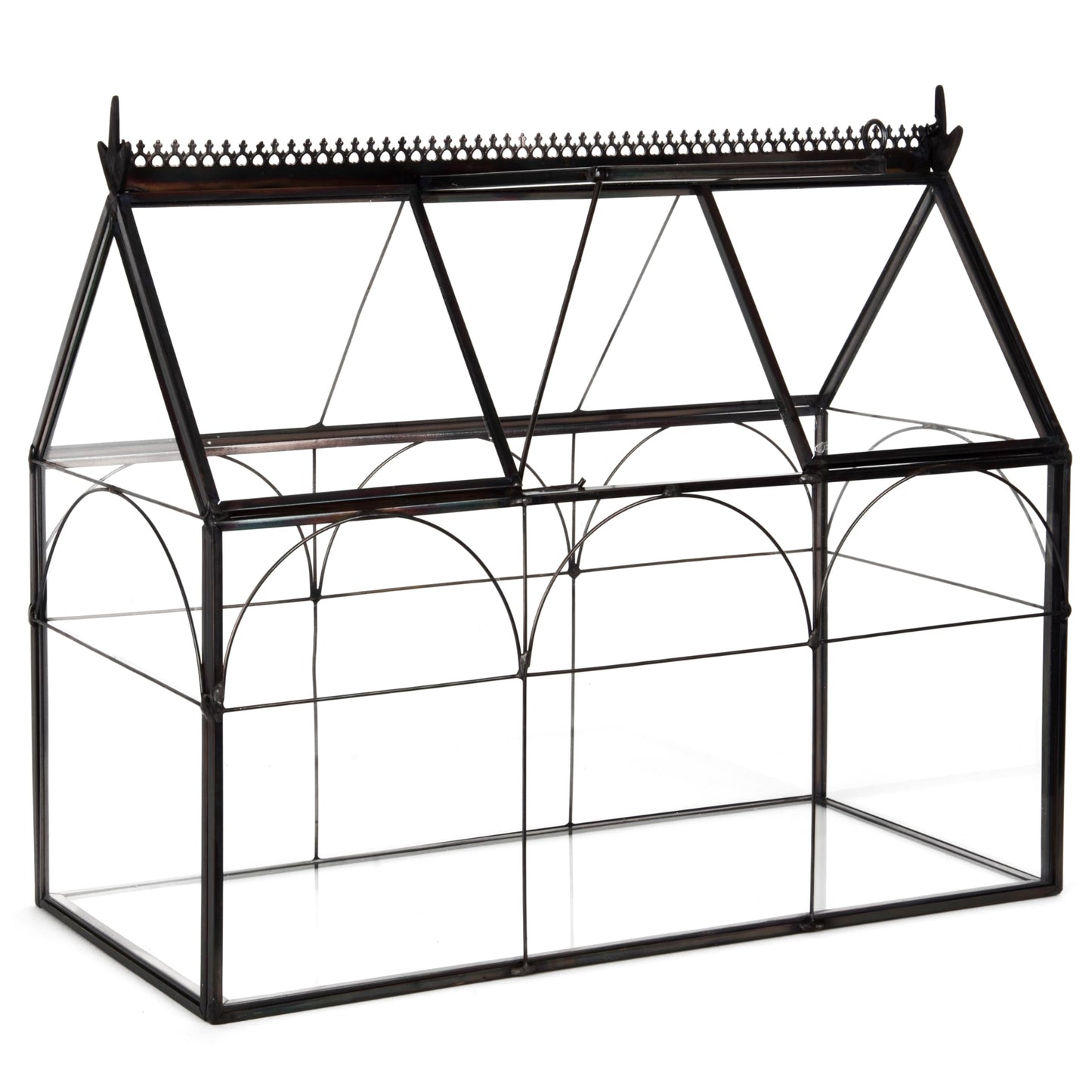 D'Eco Glass Greenhouse Centerpiece (10x4.5x9) - Spring Home Decor & Wedding Letterbox - Tabletop Geometric Planter Terrarium - Fill with Succulents, Moss, Flowers for Plant Lovers