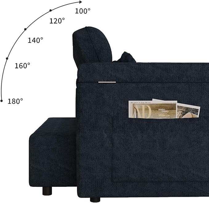 3 in 1 Convertible Sleeper Sofa, 65in Sleeper Couch