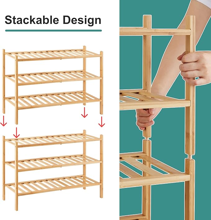 viewcare 6-Tier Bamboo Shoe Rack