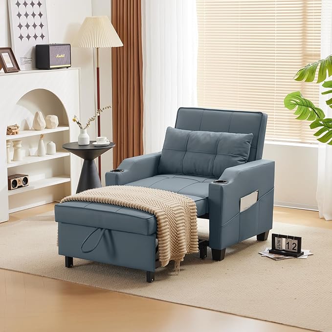 VINGLI 3-in-1 Convertible Sofa Bed, Recliner