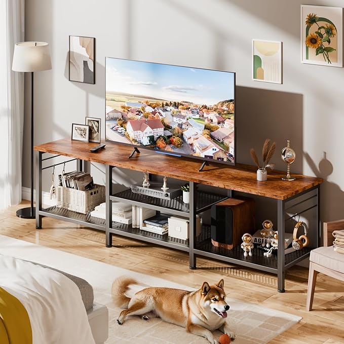Furologee TV Stand for TVs up to 70 Inch, 63 Inch Entertainment Center