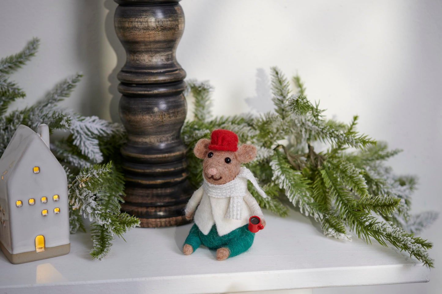 Primitives by Kathy Hot Cocoa Mouse Collectible Critter