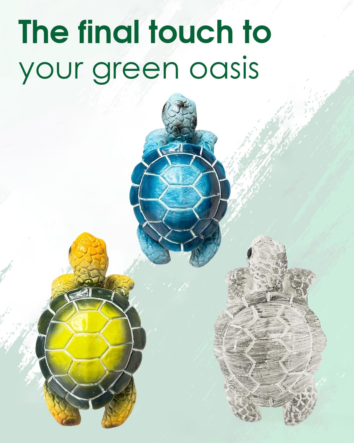 DHOEM 3 PCS Sea Turtle Planter Decorations, Turtle Statue Tortoise Figurine Plant Pot Hanger, Resin Hanging Sea Turtle Garden Decor, Cute Indoor Plant Decorations for Flower Pots, Patio, Balcony