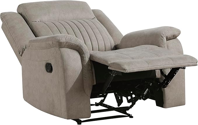 Lexicon Manual Recliner Chair, Polished Microfiber Reclining Sofa Chair