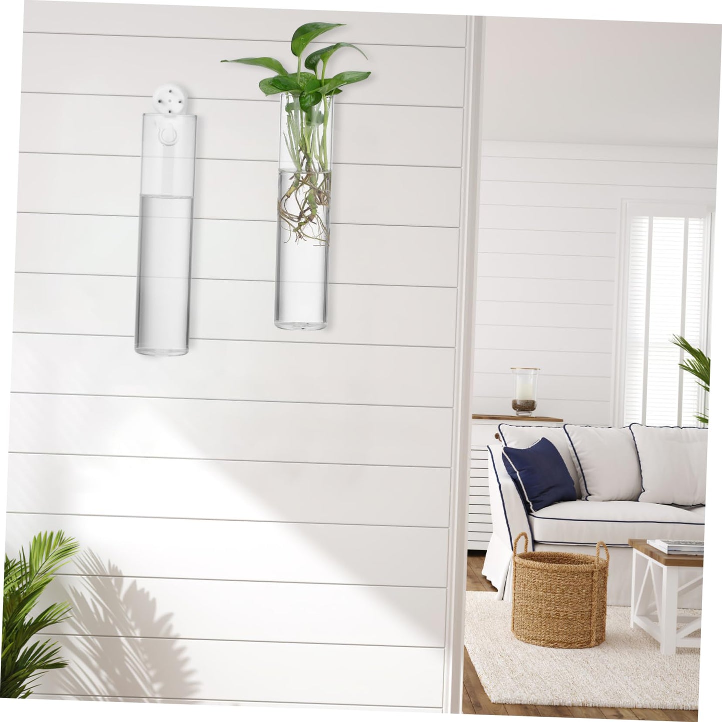 ibasenice 2pcs Hanging Propagation Planters Wall Mounted Flower Tube Vase Glass Terrarium Plants Holder Wall Vase for Flowers