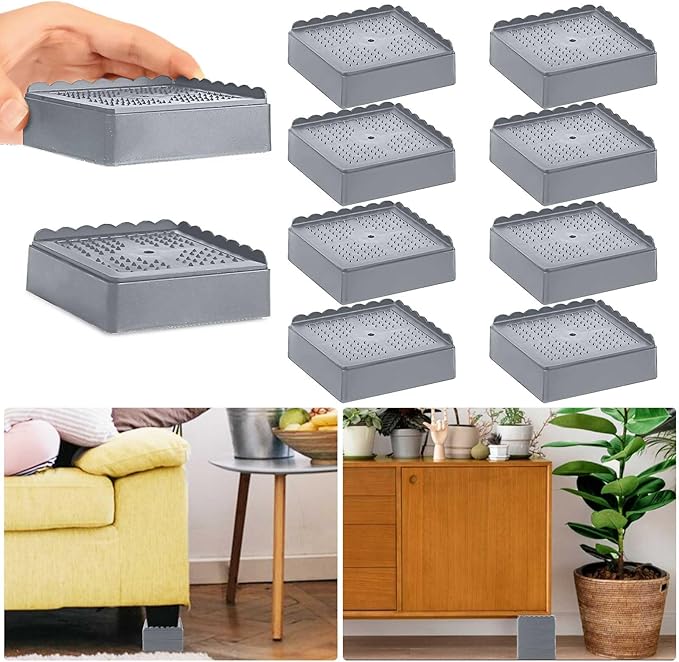 Bed Risers 1 inch, 2 inch, 3 inch, 4 inch Heavy Duty, Adjustable Furniture Riser