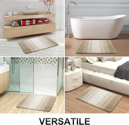 OLANLY Large Bathroom Rugs Mat 44x32, Extra Soft Absorbent Microfiber Bath Rugs, Rubber Backing, Quick Dry, Machine Washable Bath Mats for Bathroom Floor, Tub and Shower, Home Decor Accessories, Tan