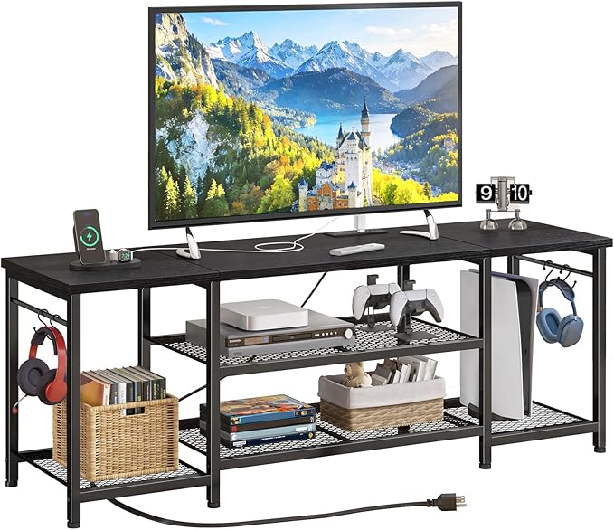 YGEOMER TV Stand for Up to 65 Inch TVs, Entertainment Center