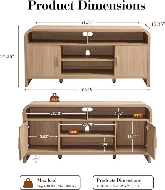 TV Stand for TVs Up to 65''
