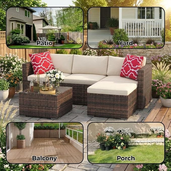 5-Piece Outdoor Sectional Sofa Set, Outdoor Patio Set Sectional Sofa,