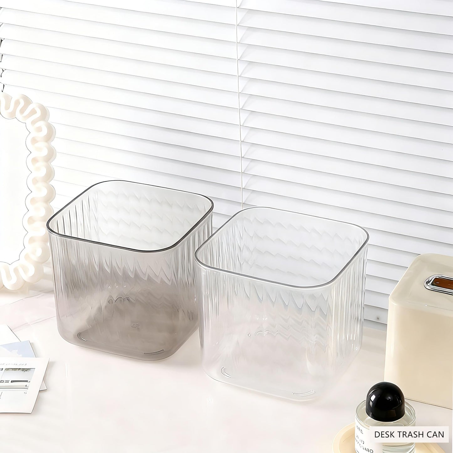 Mini Desk Trash Can Tiny Countertop Waste Basket Small Table Top Garbage Bin for Desk Top