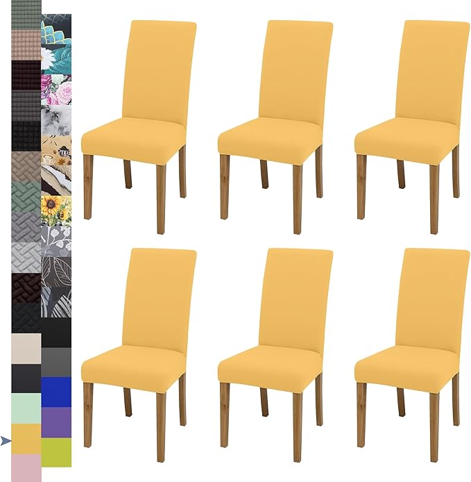 BIETYONE Stretch Dining Chair Covers Set of 6, Soft Removable Washable Kitchen