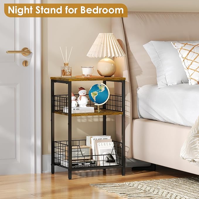 X-cosrack Side Table, Small End Table Record Player Stand